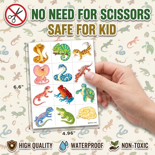 96 Reptile Temporary Tattoos for Kids | Party Favors