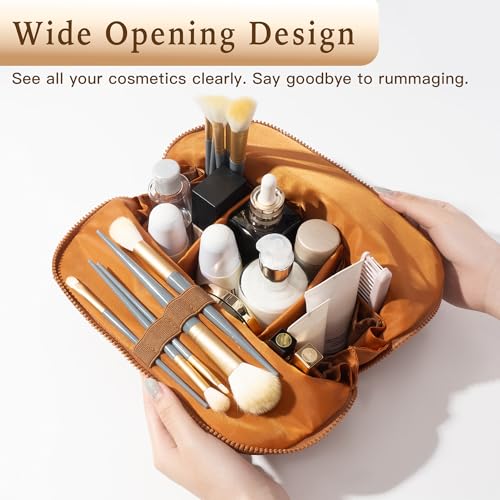 Minoisome Travel Makeup Bag - Large Capacity Organizer with Dividers