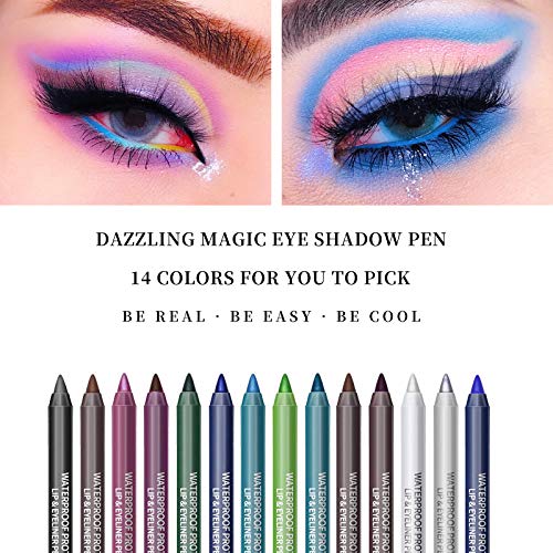 LOKFAR 14-Color Eyeliner Pen Set - Waterproof Metallic & Matte