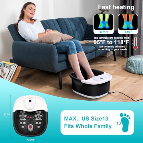 Foot Spa Bath Massager with Heat & 22 Massage Rollers