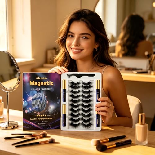 Magnetic Eyelashes Kit with Eyeliner - 10 Pairs Waterproof