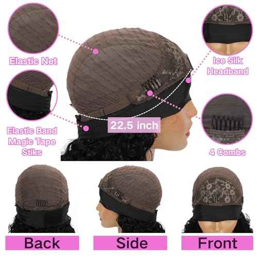 Headband Wig Human Hair Body Wave 18 Inch Glueless No Sew Headband Wig 100% Brazilian Virgin Hair 180% Dencity Wear and Go Headband Wigs for Black Women Natural Color Beginner Friendly