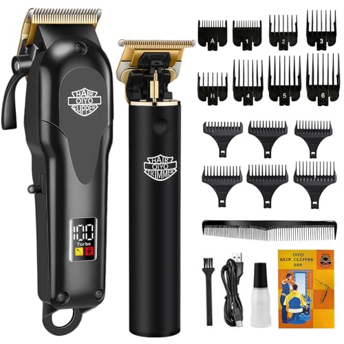 Cordless Professional Hair Clippers for Men with Self-Sharpening Titanium Blades