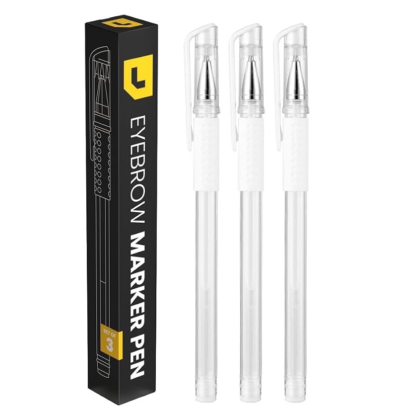 LIUDEX White Ink Microblading Eyebrow Marker Pens (3-Pack)