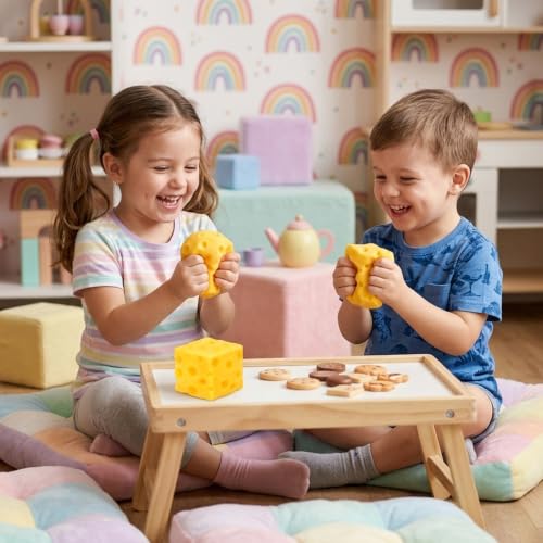 FOIMAS 2pcs Cheese Squishy Toy - Stress Relief Fidget Cube