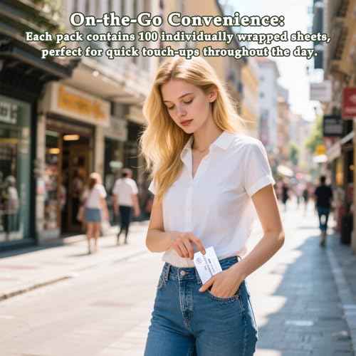 Natural Face Oil Blotting Paper -Bamboo Charcoal 600 Counts, Easy Dispensing Oil Absorbing Sheets, Premium Handy Facial Blotting Papers - Face Skin Care or Beauty Make Up Must Have (White-Bamboo)