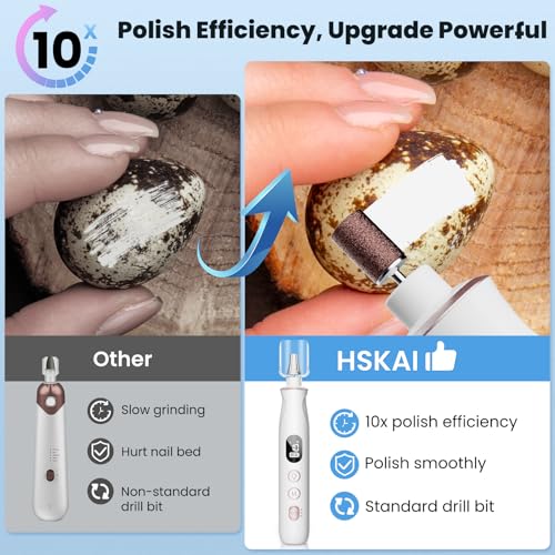Electric Nail Drill 10-Speed Cordless Pedicure Kit with LED
