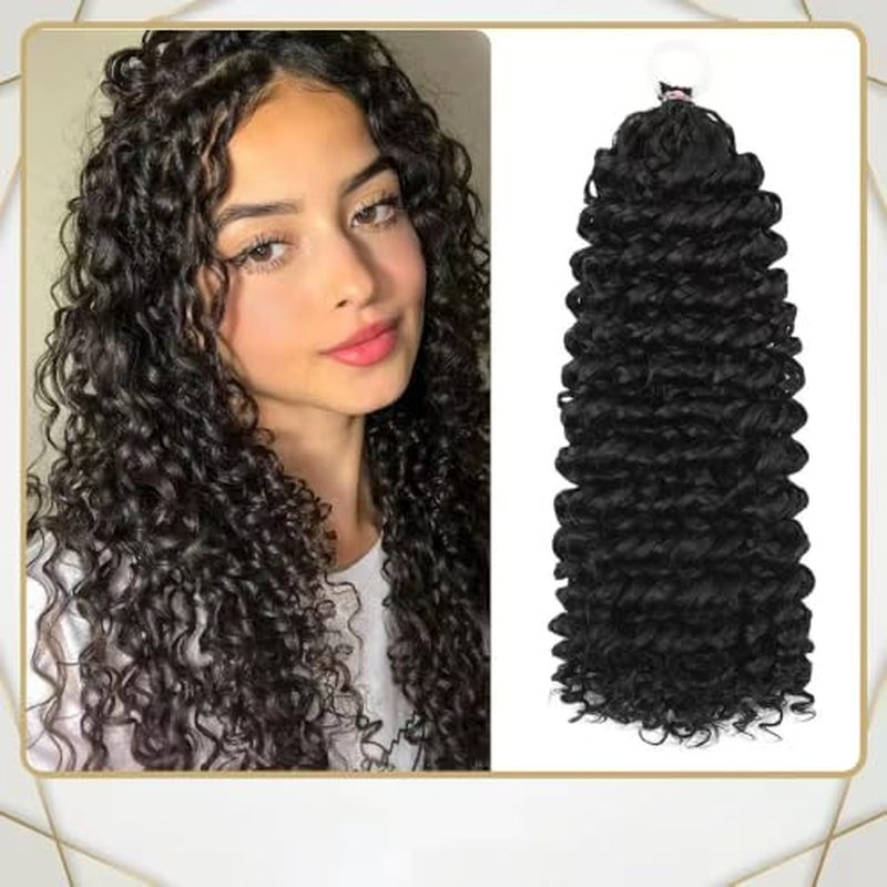 14 Inch Deep Wave Crochet Braids Hair Extensions, 120g