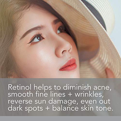 Pure Body Naturals Retinol Face Serum - Retinol Serum with Witch Hazel, Myrtle Oil, and Ginseng - Age-Defying Wrinkle Cream and Dark Spot Corrector for Eye, Skin, and Face Wrinkles - 1 Fl Oz