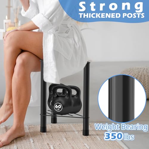 Corner Shower Stool with Storage Shelf - Stainless Steel