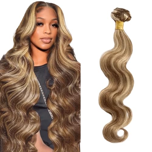 32 Inch Body Wave Hair Bundle - Ombre Brown Blonde