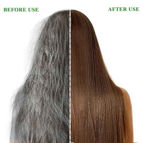 NIFEISHI Dark Brown Hair Dye Shampoo 3 IN 1, Hair Color Shampoo for Gray Hair, Coverage for Women & Men Natural Herbal Plant Semi Permanent Grey Hair Cover Treated 500ml