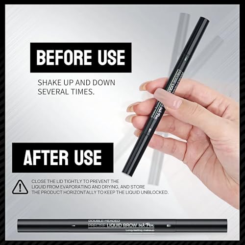 NinjaTiger 2-in-1 Eyebrow Pencil 2-Pack - Waterproof Microblading Brow Pen