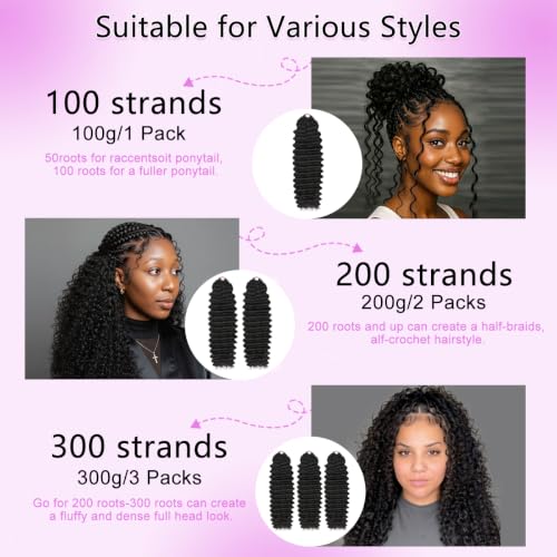 Human Crochet Hair Deep Wave 22 Inch 120g Extensions