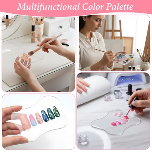 Acrylic Nail Art Palette for Color Mixing - Transparent Makeup Tray