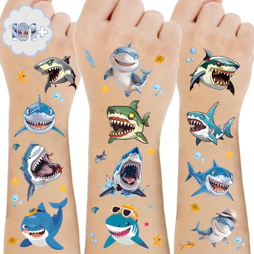 101 Shark Temporary Tattoos – Waterproof Fake Tattoos for Kids & Adults