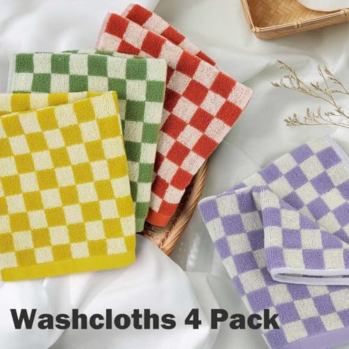 Jacquotha Cotton Washcloths 4-Pack, 13x13 Inch