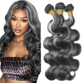 P1B Gray Body Wave Human Hair Bundles 14 14 14 Inch