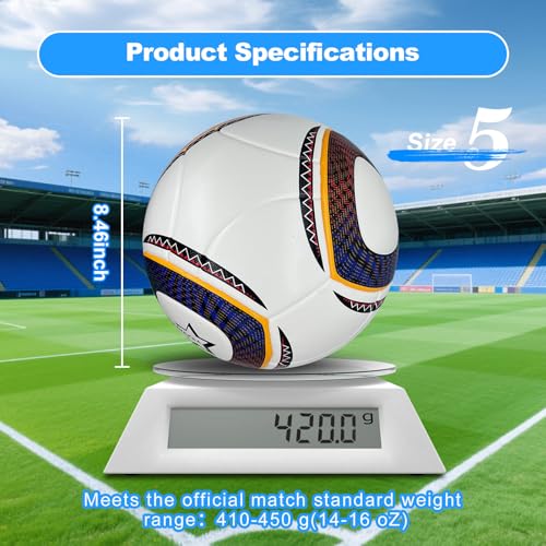 Size 5 Soccer Ball with Pump - Waterproof PU Leather