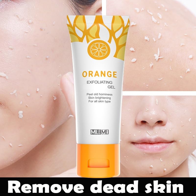 Orange Exfoliating Gel,Scrub Face Body Gel,Deep Cleansing Moisturizing Facial Exfoliator. 50g