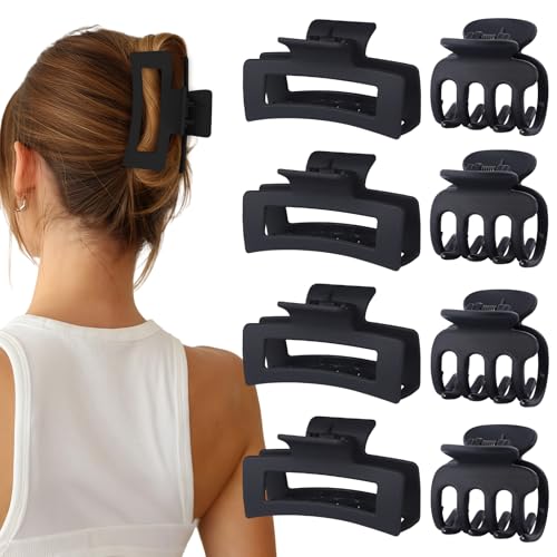 8 Pcs Medium & Small Hair Clips Set for Women - Durable Claw Clips