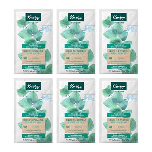 Kneipp Under The Weather Eucalyptus Mineral Bath Salt Mini - 2.12 oz, Pack of 6 - Promotes Respiratory Wellness & Relaxation - 17.6 oz - Up to 6 Baths