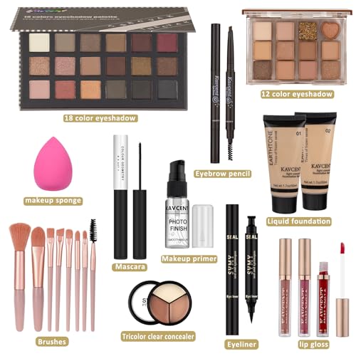 KAVCENT Complete Makeup Kit for Teens & Women - 18 Colors