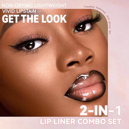 HOSAILY 2-in-1 Lip Liner & Gloss Duo - Gothic Ice
