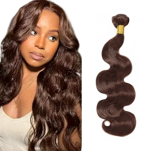 Brown Body Wave Human Hair Bundles 16" #4 Color