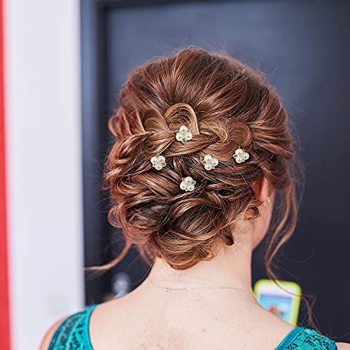 Pearl Hair Pins 18 Pcs Bridal Wedding Rhinestone Bobby Clips Gold