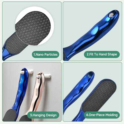 Nano Glass Foot File Callus Remover, Beyond The Cream Foot File,NanoGlass Feet File Professional Hard Skin Remover with Non-Slip Ergonomic Handle (Blue,1Pcs)