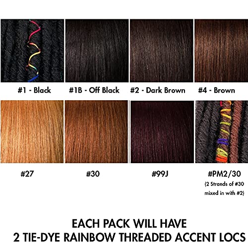 Bobbi Boss Accent Threaded Crochet Braid Hair Bae Locs Gold 20" (6-PACK, 27)