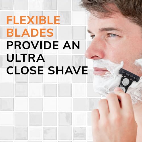 BIC Flex 4 Hybrid Men's 4-Blade Disposable Razor, 2 Handles and 20 Cartridges, Smooth and Close Shave