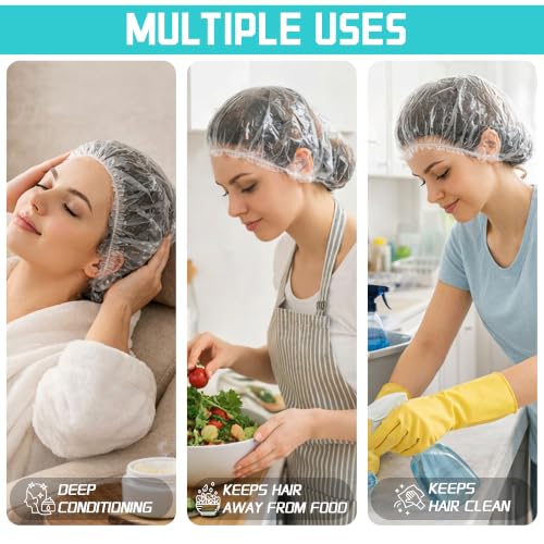 Disposable Shower Caps for Women & Men - Large 20.5 Inch, 100 Pack Variation of THIS listing