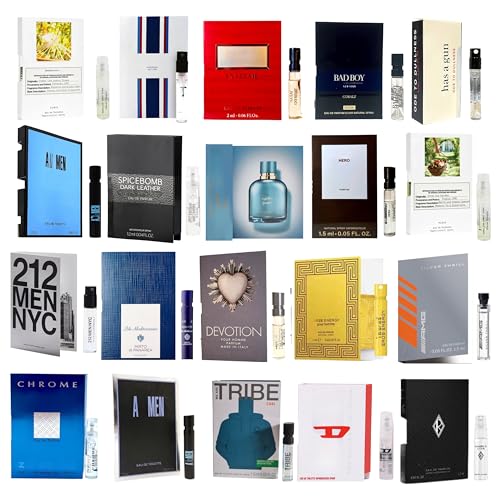 Infinite Scents Men's Cologne Sample Set - 12 Designer Fragrances, 0.05 Fl Oz Pack of 12