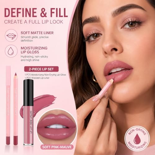 Creamy Velvet Lipstick Set with Lip Brush - Moisturizing & Long-Lasting