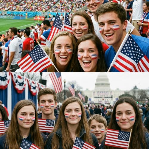 USA Patriotic Face Paint Stick - Red White Blue (2-Pack)