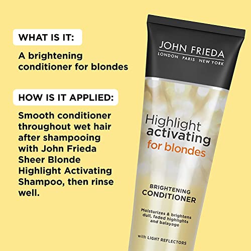 John Frieda Sheer Blonde Highlight Activating Enhancing Conditioner (For Lighter Blondes), 8.45 Oz (Pack of 3)