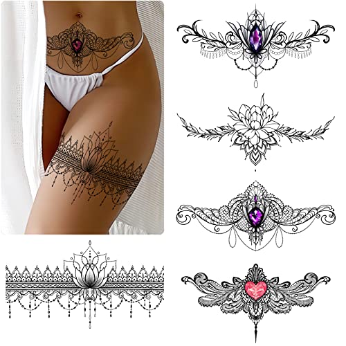 Lace Temporary Tattoos for Women - Set of 5