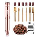 Electric Nail Drill Kit for Acrylic & Gel Nails - Portable Efile Manicure Tools with Gold Drill Bits