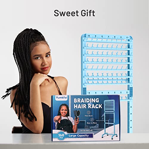 Adjustable Hair Braiding Rack with 160 Pegs & Wheels