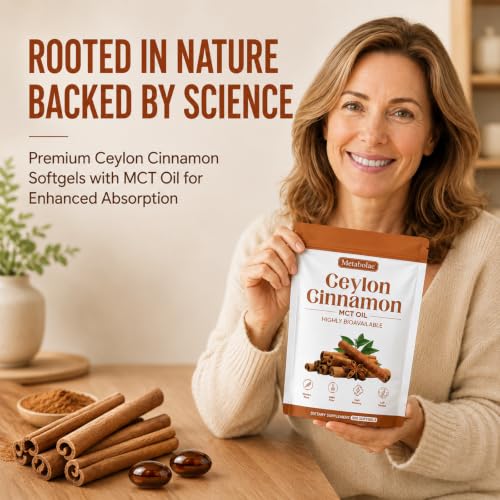 Nukupuns Metabolae Ceylon Cinnamon SoftGels with MCT Oil, 300 Count