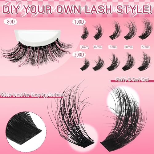 Lash Clusters with Bottom Lashes 14-22mm Volume Eyelash Extension
