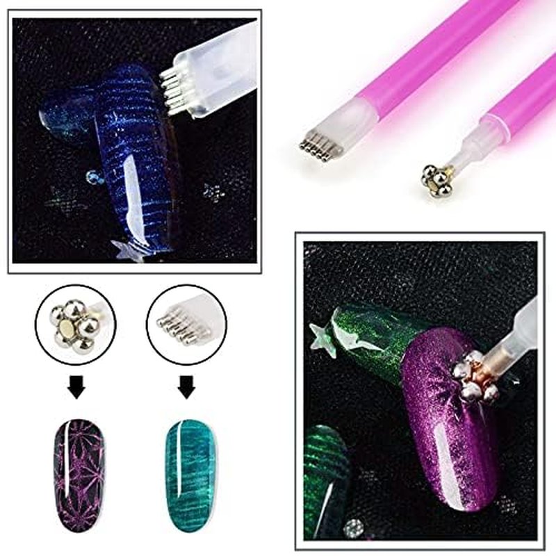 15-Piece Nail Magnet Tool Set for Cat Eye Gel Art – Double-Head Design