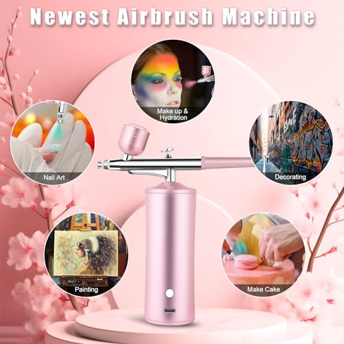 Airbrush Kit with Compressor for Nails & Skin Hydration