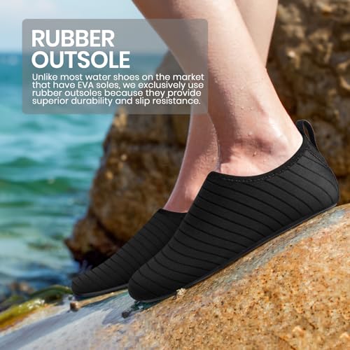 SEEKWAY Water Shoes Women Men Adult Quick-Dry Aqua Socks Barefoot Non Slip for Beach Swim River Pool Lake surf Black SK002(U)