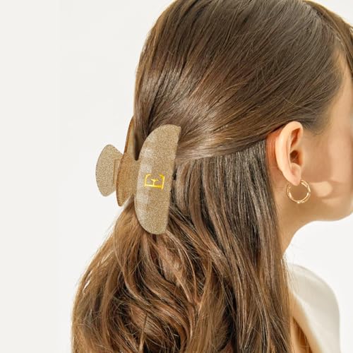 Fycert Gold Glitter Initial Hair Clip A - Personalized Hair Accessory for Women & Girls