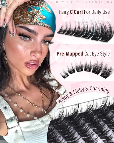 Cat Eye Lash Clusters 10-18MM Wispy C-Curly Anime Eyelashes
