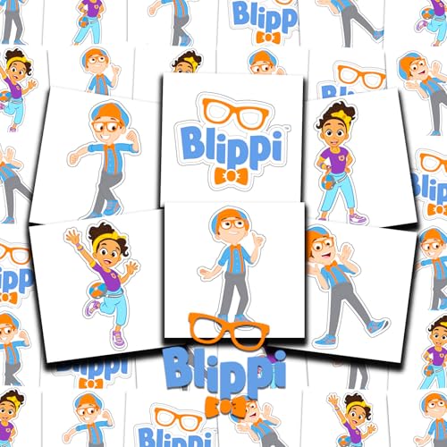 Blippi Temporary Tattoos for Kids - 72 Pack Party Favors