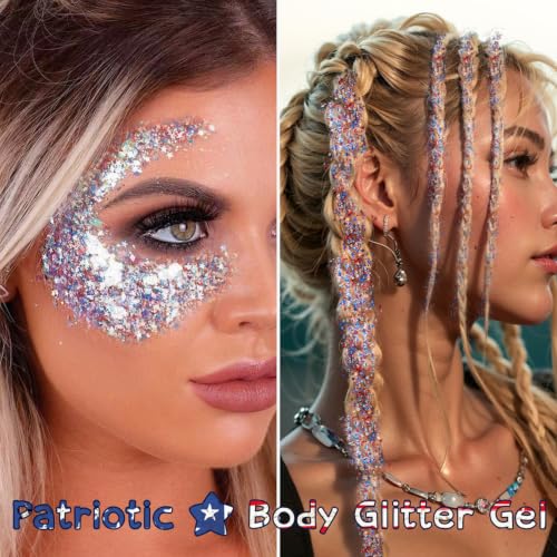 Patriotic Glitter Gel Stick - Waterproof Face & Body